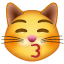 Целувка котка емоджи U+1F63D